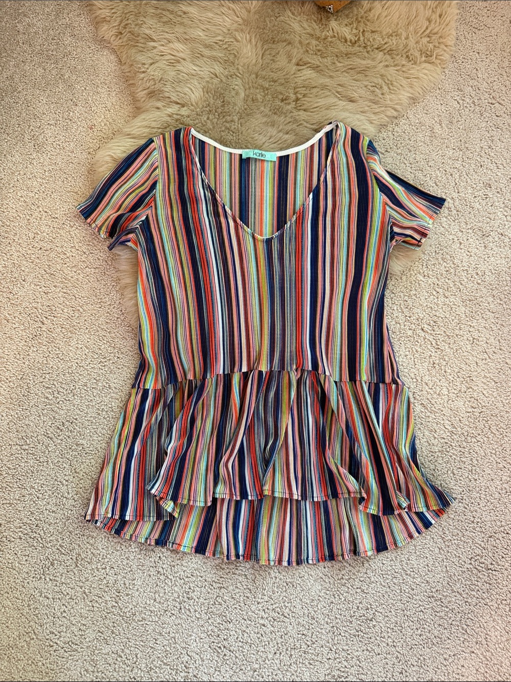 Karlie // colorful peplum top